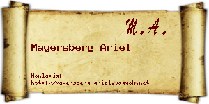 Mayersberg Ariel névjegykártya